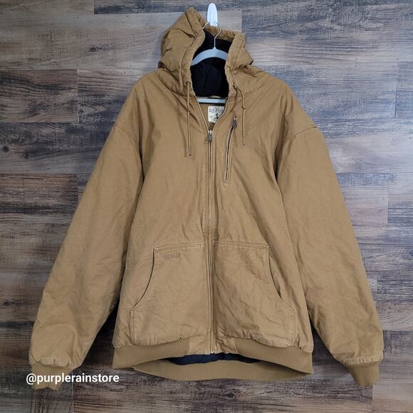 Vtg Red Head Brand Co Canvas Duck Jacket 2XLT Hooded Golden Brown Streetwear - Picture 1 of 13